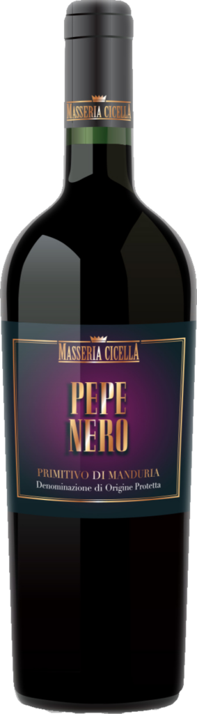 Vinicola cicella primitivo di manduria doc pepe nero 2021 foto bottiglia