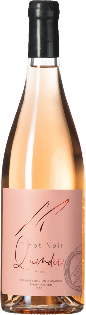 Weingut sebastian praxmarer alto adige pinot noir rosato doc quindici mazzon 2022 foto bottiglia